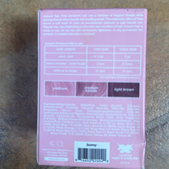 ***NIB-NIB***  Unicorn hair BUNNY color - Picture 3 of 3